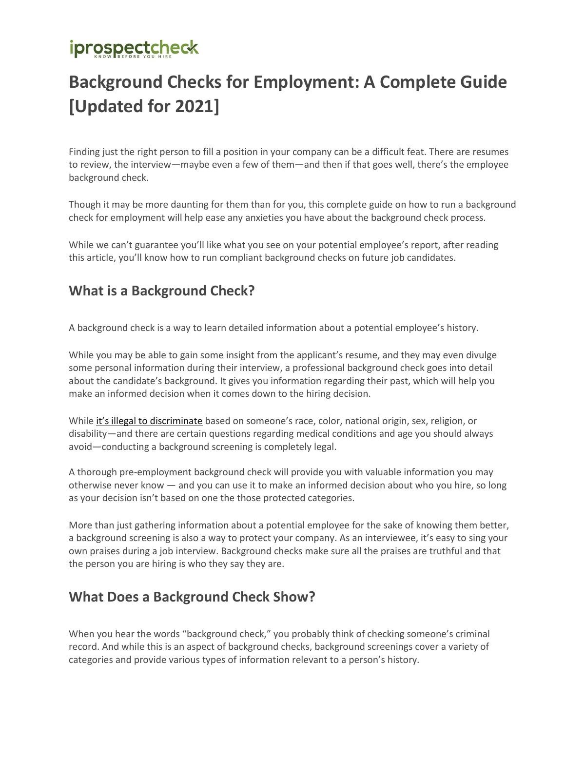 Background Checks for Employment: A Complete Guide