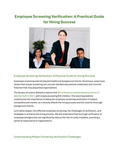 Employee Screening Verification: A Practical Guide for Hiring Success