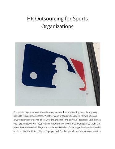 HR Outsourcing for Sports Organizations 