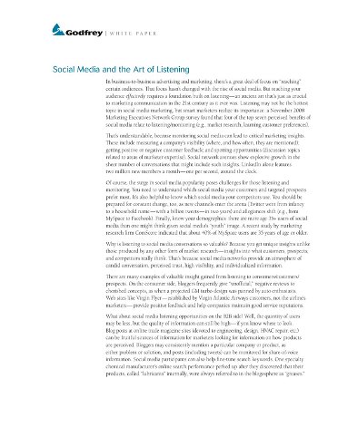 Social Media and the Art of Listening