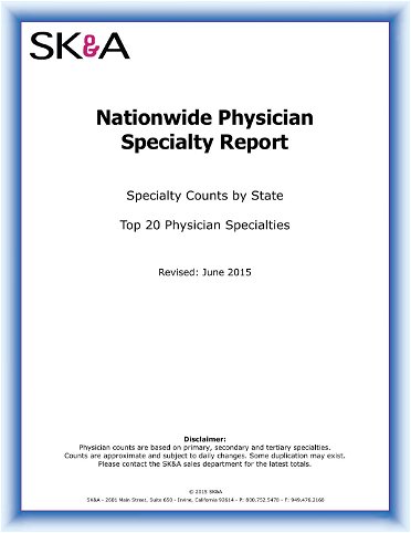 Physician Specialty Count by State
