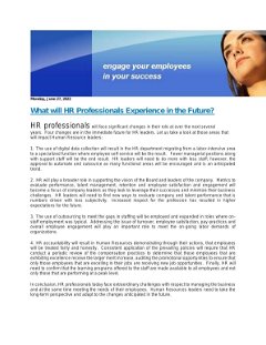 What will HR Professionals Experience in the Future?
