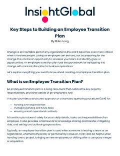 Key Steps to Building an Employee Transition Plan