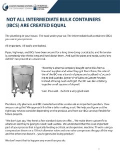 Not All Intermediate Bulk Containers (IBCS) Are Created Equal