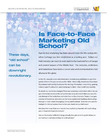 Is Face-to-Face Marketing Old School?