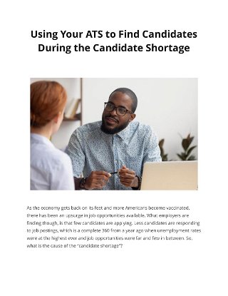 Using Your ATS to Find Candidates During the Candidate Shortage     