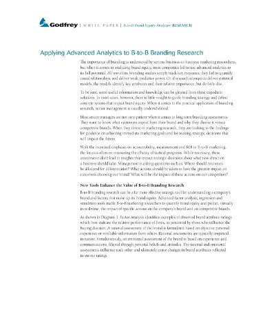 Applying Advanced Analytics to B2B Branding Research