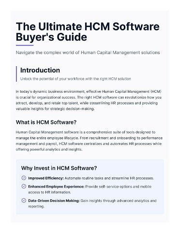 The Ultimate HCM Software Buyer's Guide