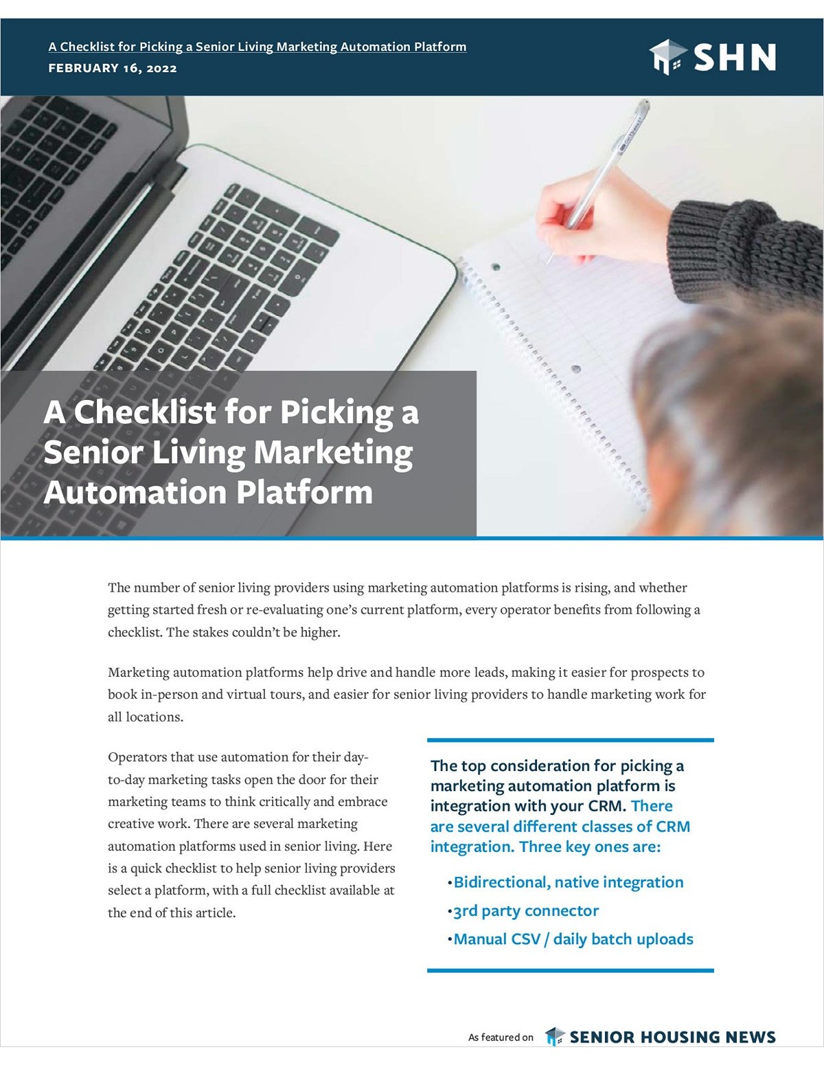 How to Pick a Senior Living Marketing Automation Platform: A Checklist