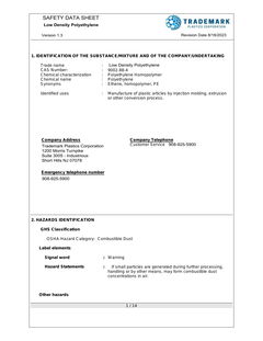Safety Data Sheet - LDPE