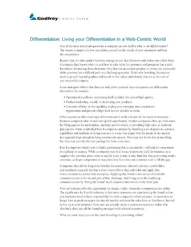 Differentiation: Living your Differentiation in a Web-Centric World