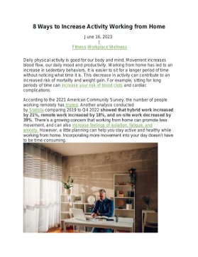 Increase Employee Wellness While Working From Home