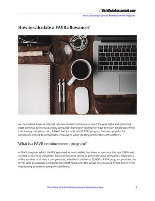 How to calculate a FAVR allowance?