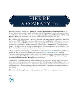 Pierre & Company: Outsourced Treasury Management