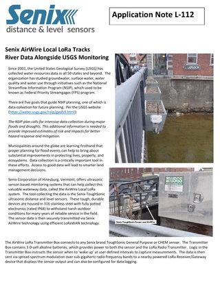 Senix AirWire Tracks USGS River Data