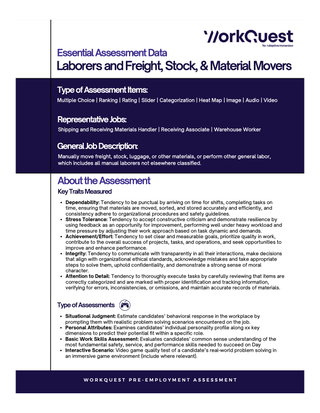 Laborers and Freight, Stock & Material Movers Safety Assessment