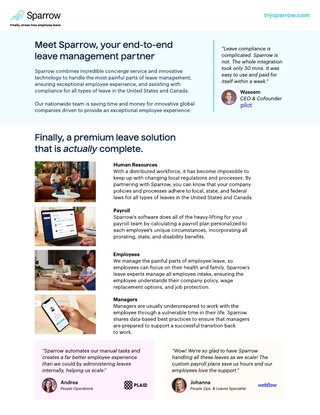 Meet Sparrow, your end-to-end  leave management partner