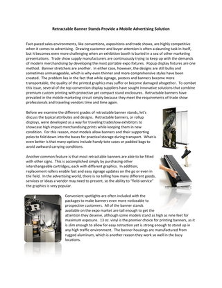 Retractable Banner Stands Provide a Mobile Advertising Solution