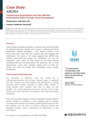 Increasing Donor Authorization Rates Through Talent Development