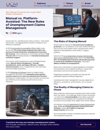 Manual vs. Platform Assisted: The New Rules  of Unemployment Claims  Management