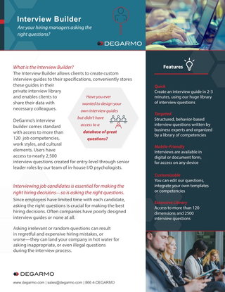 Meet DeGarmo's Interview Builder