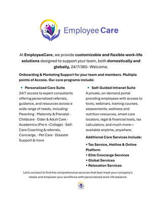 EmployeeCare Services - Work-Life balance that Empowers Your Workforce 24/7/365