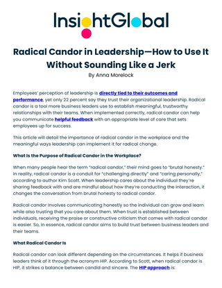 Radical Candor in Leadership—How to Use It Without Sounding Like a Jerk