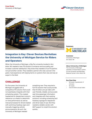 Case Study: University of Michigan Revitalizes Service for Riders and Operators