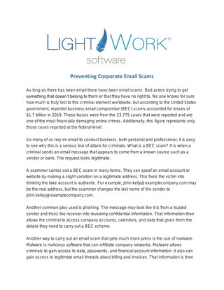 Preventing Corporate Email Scams