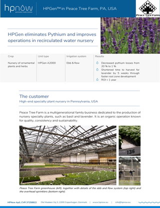 HPGen eliminates Pythium and improves operations in recirculated water nursery