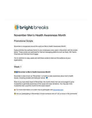 November Men’s Health Awareness Month: FREE Promotional Resources for Organizations