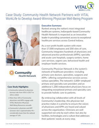Community Health Network Partners to Develop Award-Winning Physician Well-Being Program