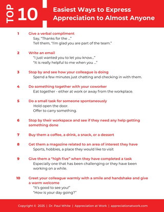 Top 10 Easiest Ways to Express Appreciation to Almost Anyone