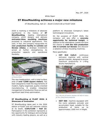 ST BlowMoulding achieves a major new milestone