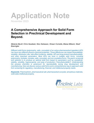 A Comprehensive Approach for Solid Form Selection in Preclinical Development and Beyond.