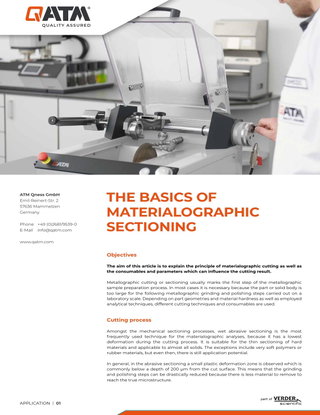 The Basics of Materialographic Sectioning 