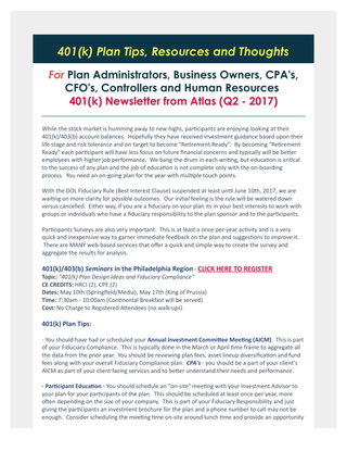 Atlas 401(k) Newsletter Q2 2017