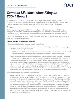 Common Mistakes When Filing an EEO-1 Report