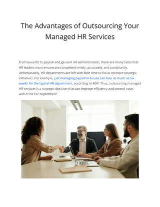 The Advantages of Outsourcing Your Managed HR Services