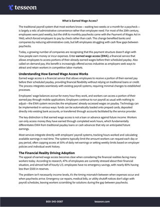 What is Earned Wage Access?