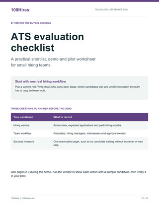 ATS Evaluation Checklist for Small Hiring Teams