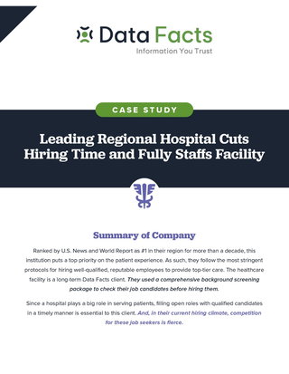 Leading Regional Hospital Cuts Hiring Time and Fully Staffs Facility