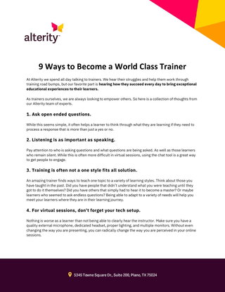9 Ways to Become a World Class Trainer