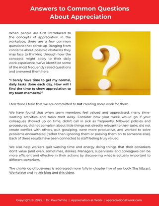 Answers to Common Questions About Appreciation