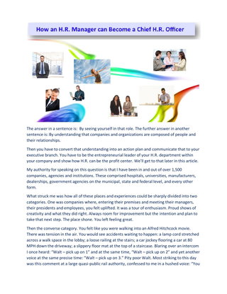 How an H.R. Manager can Become a Chief H.R. Officer