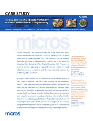 Tropical Smoothie mymicros.net Case Study