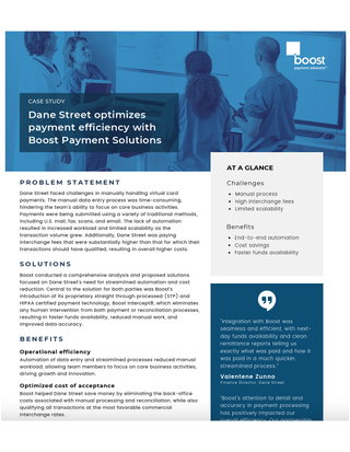 Dane Street Optimizes Payment Efficiency with Boost Payment Solutions