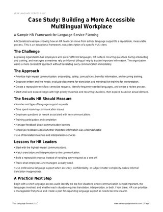 Building a More Accessible Multilingual Workplace: A Sample HR Framework