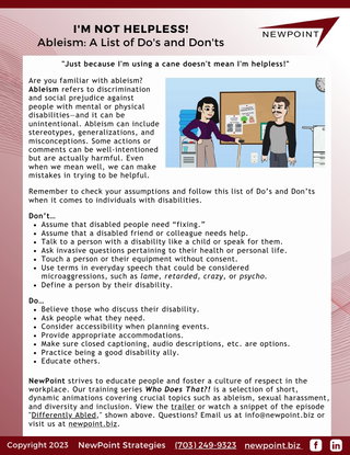 I'm Not Helpless!  Ableism: A List of Do's and Don'ts