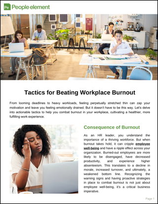 Tactics for Beating Workplace Burnout